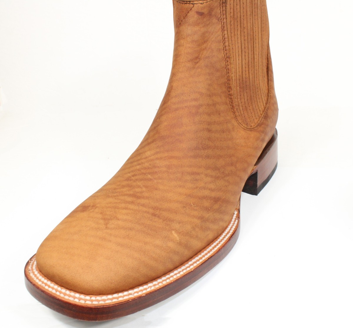 Men's Genuine Leather Western Style Cowboy Ankle Boots Outlet Size