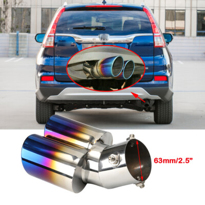 For Honda CR-V CRV HR-V Curved 2'' Rear Exhaust Pipe Tail Muffler Dual Tips Sport