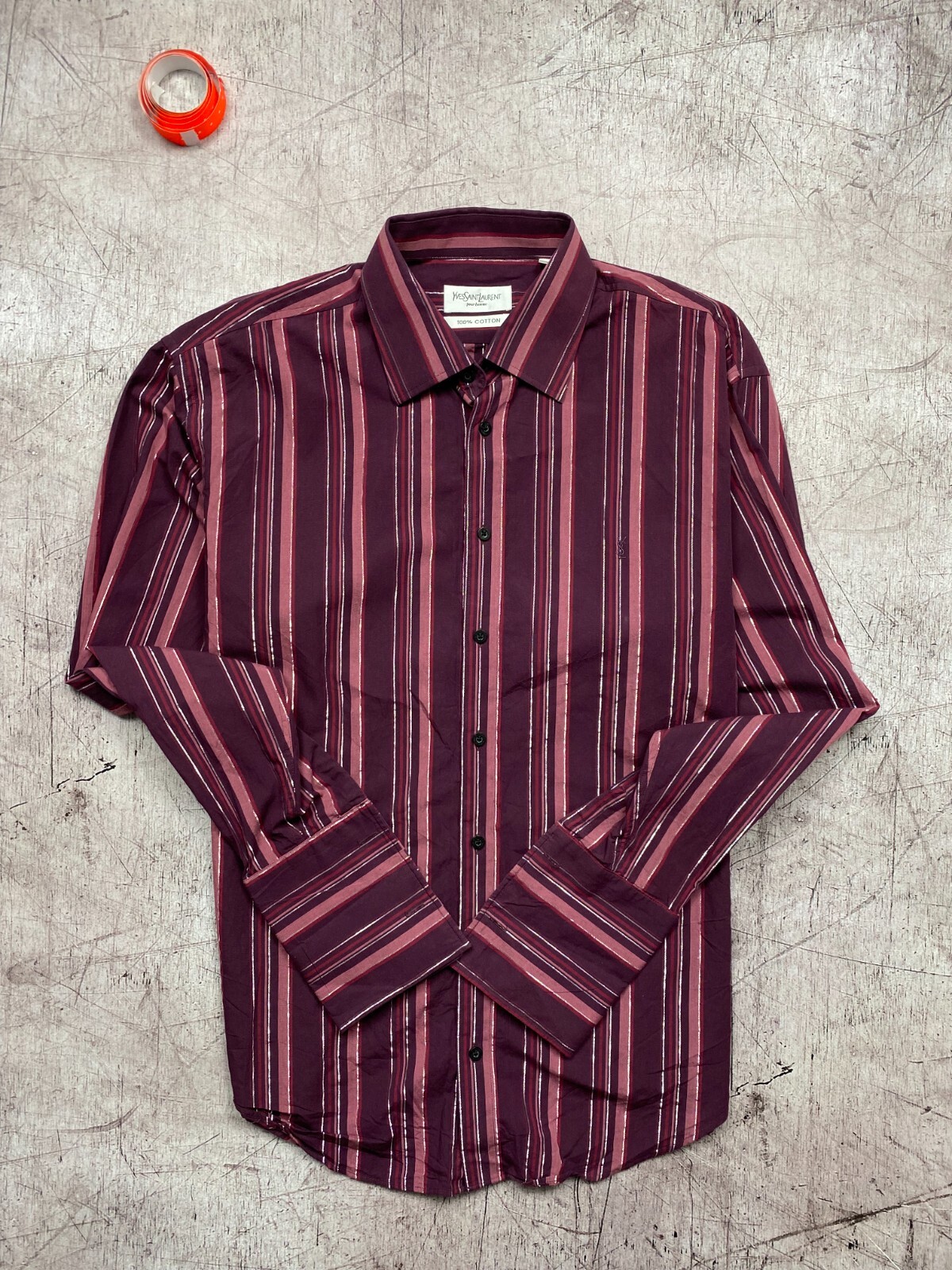 Yves Saint Laurent camicia uomo vintage manica lunga su gemelli taglia L