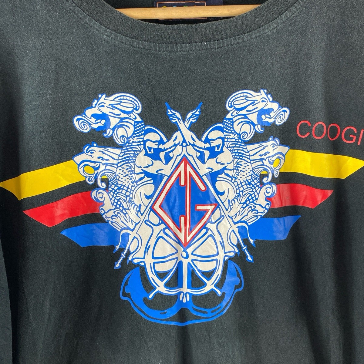 トップス COOGI BLACK L size COOGI Mens Black Cotton Blend Shirt 2XL Long Sleeve Button Front