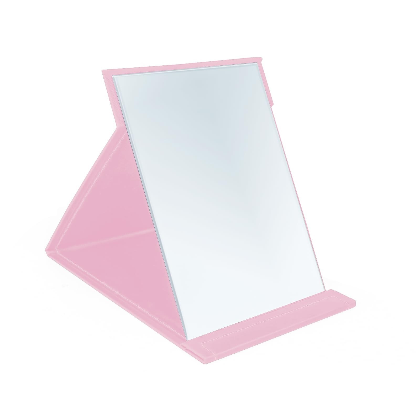 6x8 Inch Portable PU Leather Folding Makeup Mirror with Stand