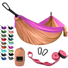 Single Person Hammock with Tree Straps for Outdoor Camping Adventures