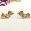 thumbnail 1  - Cute Gold Plated bat  shape Stud Earrings for Women 1 Pair Halloween gift
