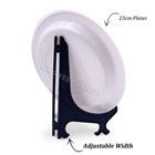 2x Black Plate 19cm Display Stand Plastic Easel Holder Frame Photo Art Picture