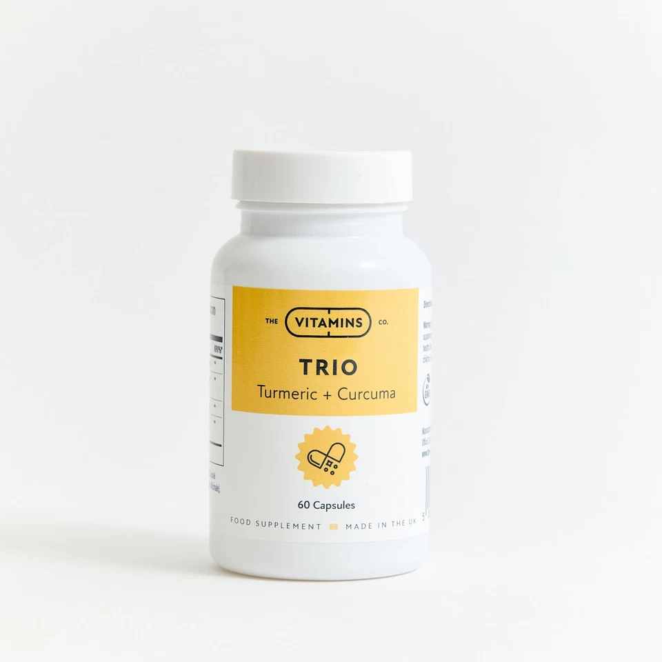The Vitamins Co. Trio - Turmeric + Curcuma - 60 Capsules | Natural Joint Support