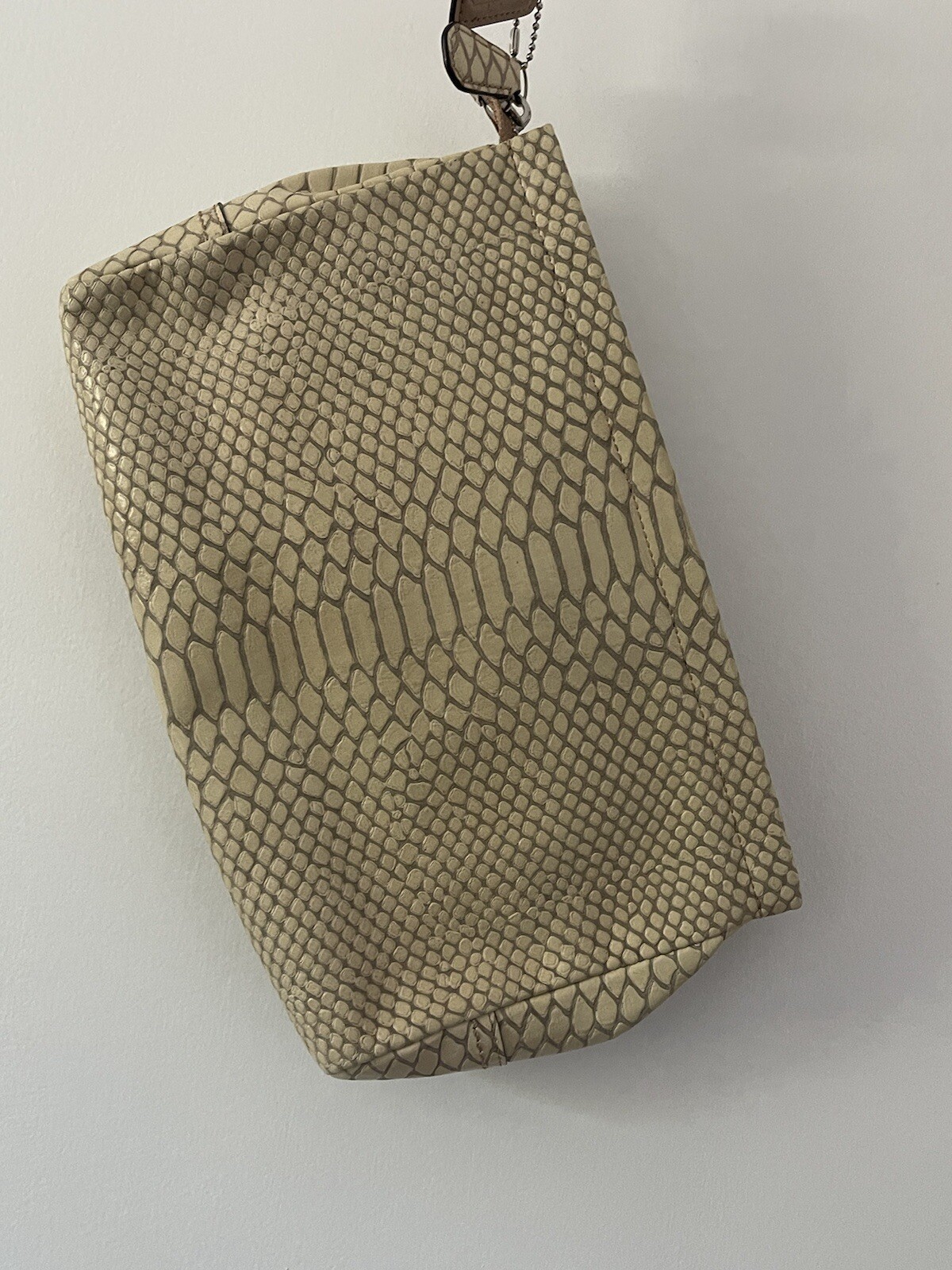 COACH Beige Leather Python Stamped Medium Clutch … - image 4