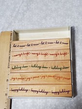2005 Hero Arts Rubber Stamp Set Wavy Winter Messages Set of 5 45 free shipping