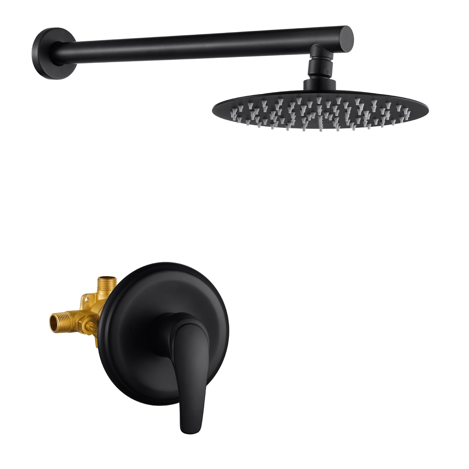 Wall Mount Shower Faucet With Rough-in Valve Modern Rainfall