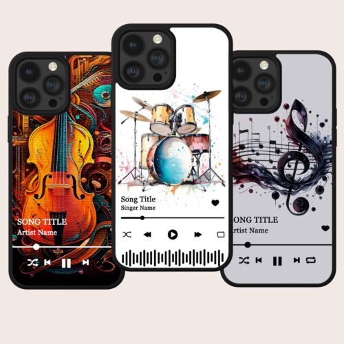 Coque téléphone personnalisée musique cadeau guitare pour iPhone Samsung Huawei Pixel - Photo 1/7