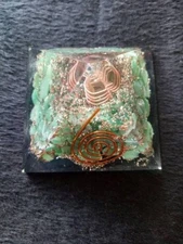 Green Chrysoprase Stone Natural Organite Orgone 50 mm Pyramid Reiki Coil