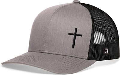 HAKA Embroidered Cross Trucker Hat for Men & Women, Black Baseball
