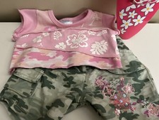 Build A Bear 13" Inch Pink Catch a Wave Surf Board Pink Surf Camo Outfit