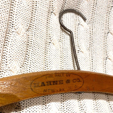 Vintage Hahne  Co Department Store Newark NJ Wooden Clothing Hanger