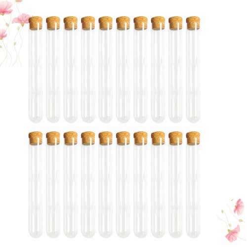 30PCS Prove Trasparenti con Tubi in Sughero con Top in Sughero Test Tube Chimica - Foto 10 di 11