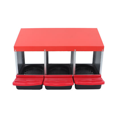 3/4/6/8 Holes Red &Green Chicken Nesting Boxes Coop Metal Chicken Egg Laying Box