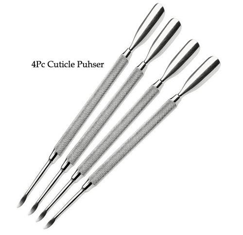 4 PC Stainless Steel Nail Art Manicure Cuticle Spoon Pusher Remover Tool Set New - Picture 1 of 1