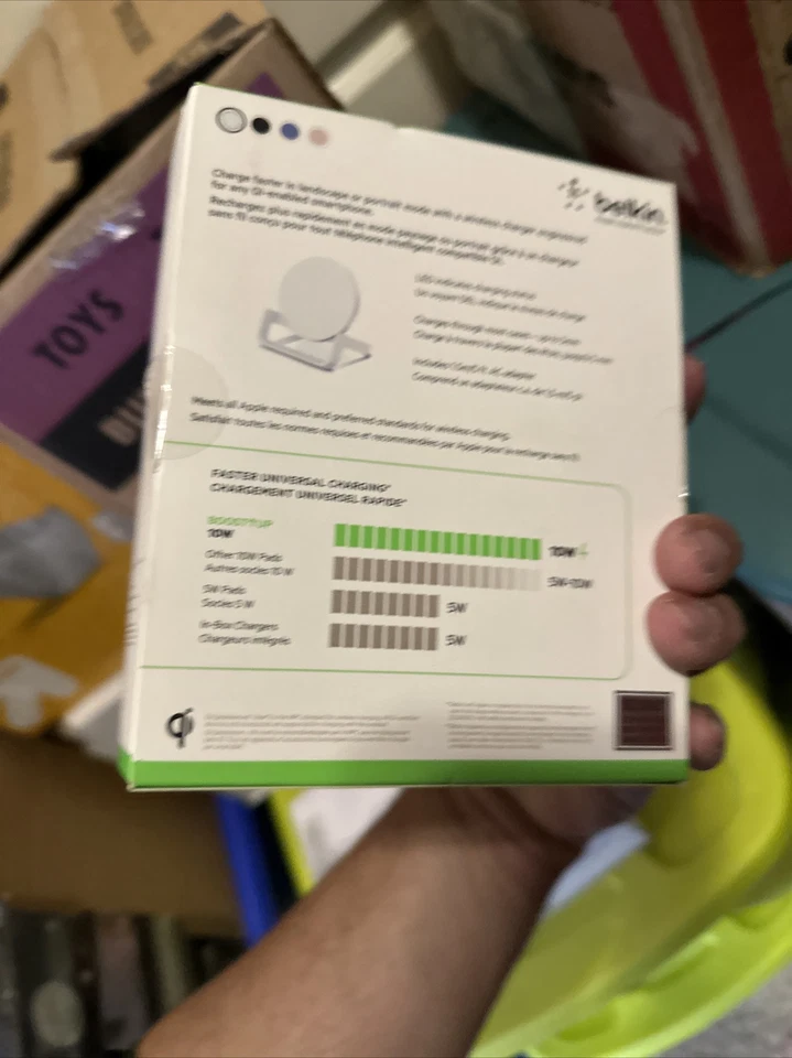 ⚡️ Cargador Inalámbrico Belkin BoostUp Apple, Qi Smartphone iPhone Galaxy Blanco 🆕 Foto 3 de 3