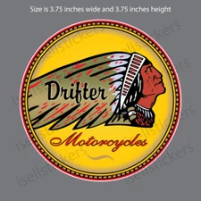 BM-12132 Indian Drifter Kawasaki Motorcycle Chief Dark Horse Sticker Decal Right