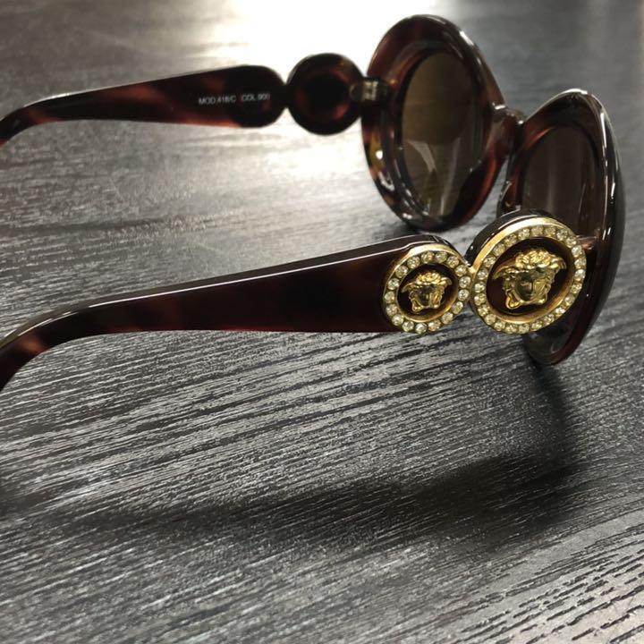 Gianni Versace vintage double Medusa rhinestone sunglasses MOD.418