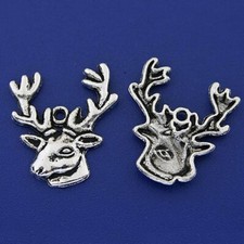 15pcs dark silver tone deer charms h3242