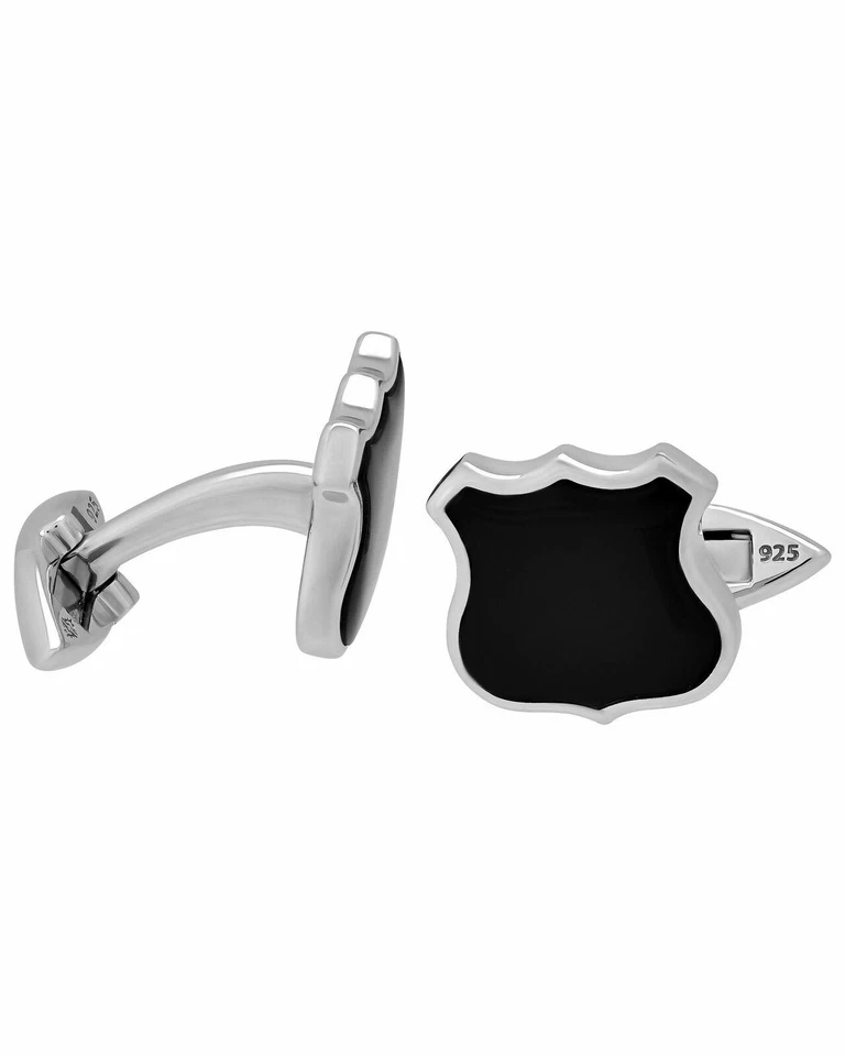 Stephen Webster Highwayman shield inlay cufflinks in sterling silver - Image 2 of 3