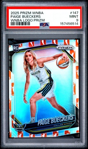 2025 Panini WNBA Prizm Paige Bueckers #147 Logo Rookie Wings PSA 9