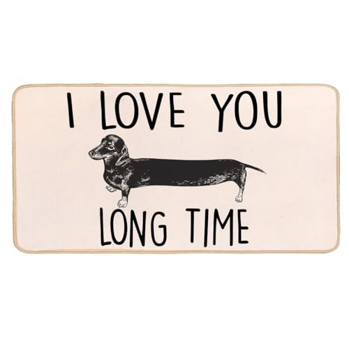 Dachshund Welcome Mat, Dachshund Door Mat, I Love You Long Time, Door Mat