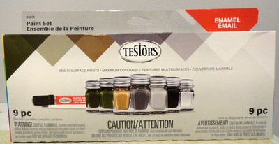 TESTORS 9121 Enamel Paint AIRCRAFT finishing Set 6 colors CEMENT PEN ...