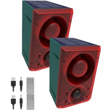 2pack Solar Outdoor Motion Sensor Alarm-Dog Barking or Gunshot Sound,Support ...