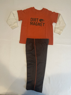Kidget Toddler Boy Size 18 Months (2-Piece Lot) Long Sleeve Top & Brown Pant