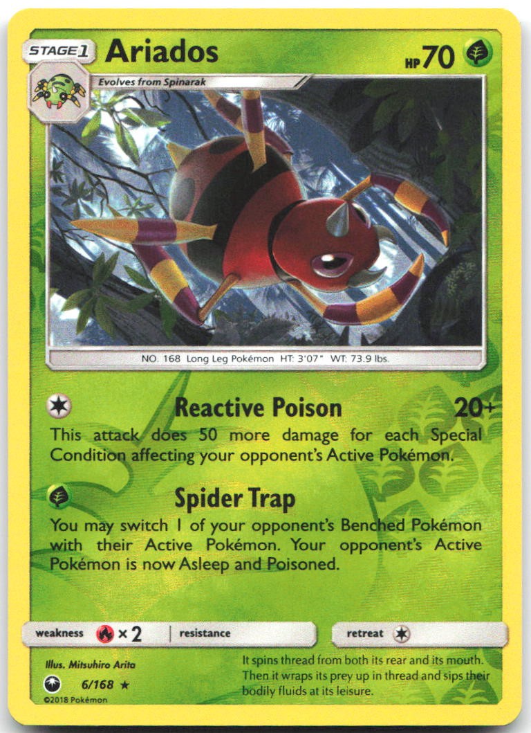 Ariados 6/168 Rare Celestial Storm Pokemon Reverse Holo Lightly Played