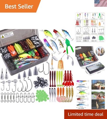 Ultimate Fishing Lures & Accessories Kit - 189 Pcs Tackle Box for All Waters