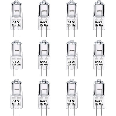 140LM Dimmbar G4 10W Halogenlampen Set von 12 Stück - Langanhaltende Beleuchtung
