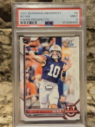 2021 Bowman University - Bo Nix Paper Prospects 1st Bowman PSA 9