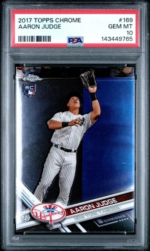 2017 TOPPS CHROME #169 AARON JUDGE PSA 10 ROOKIE CARD SET BUILD CATCHING