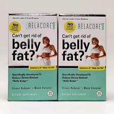 2X Relacore Extra Belly Fat  Stress Relief Mood Booster 90 Count Exp 03/2027 