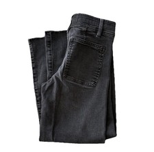 Zara Black Denim Wide Leg Girls Jeans Kids Sz 8 Frayed Hem Very Cool