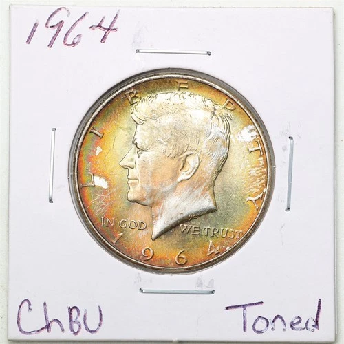 1964 50C Kennedy Half Dollar in Choice BU Condition #6478 Toned
