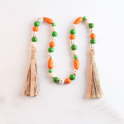 Tassel Easter Wood Pendant Easter Hanging Decor Happy Easter Decor - Picture 9 of 12