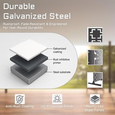 72" Metal Privacy Screen Freestanding Outdoor Room Divider Decorative Laser Cut