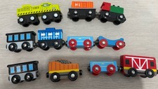 11 Brio  Compatible Wooden Train Pieces Engine And Cars