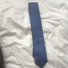Men's Blue Plaid Checkered Pattern Tie Necktie - Classic Formal Accessory.