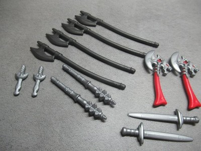 Playmobil Zubehör | 12x Waffen Morgenstern Schwerter Axt Hellebarde für Ritter