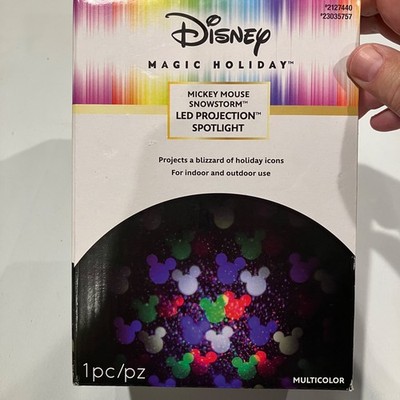 Disney Magic Holiday Mickey Mouse Snow Storm LED Projection Spotlight NOB