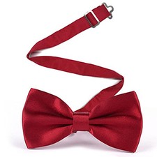 Adjustable Bowtie, Men BowtiePre-Tied Bow Tie for Parties Wine Red