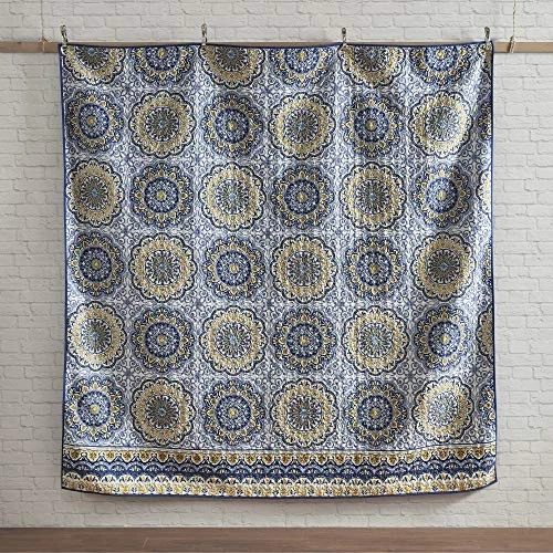 Edredón Tánger Diseño Clásico Moderno Todo Completo/Reina (90"x90") Círculo Azul Foto 4 de 4