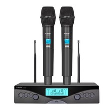 Wireless Microphone System, Professional UHF Dual Channel Handheld Cordless D...