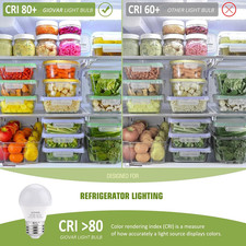 2-Pack LED Refrigerator Light Bulbs 40 Watt Equivalent 120V, A15 Appliance Li...