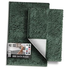 Bathroom Rugs, Chenille Bath Mat - Machine Hunter Green 17 x 24  20 x 32