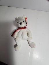 TY Beanie Babies Holiday Teddy 2000 White Bear w/ Tag Christmas Plush